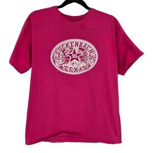 Gildan ultra cotton womens Large Pink Luckenbach Texas short sleeve tee